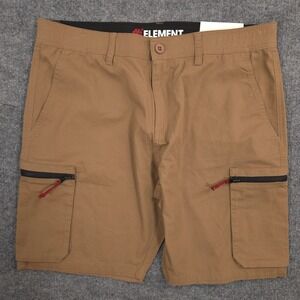 Element Shorts Mens 34 Brown Cargo Modern Flex Stretch Slim Skateboarding NEW